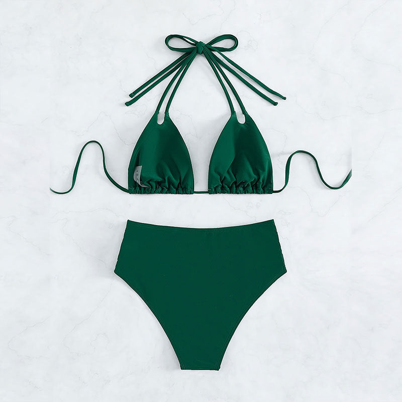 Damen Hochgeschnittener Triangel-Bikini mit innovativem Cut-Out-Design Drune