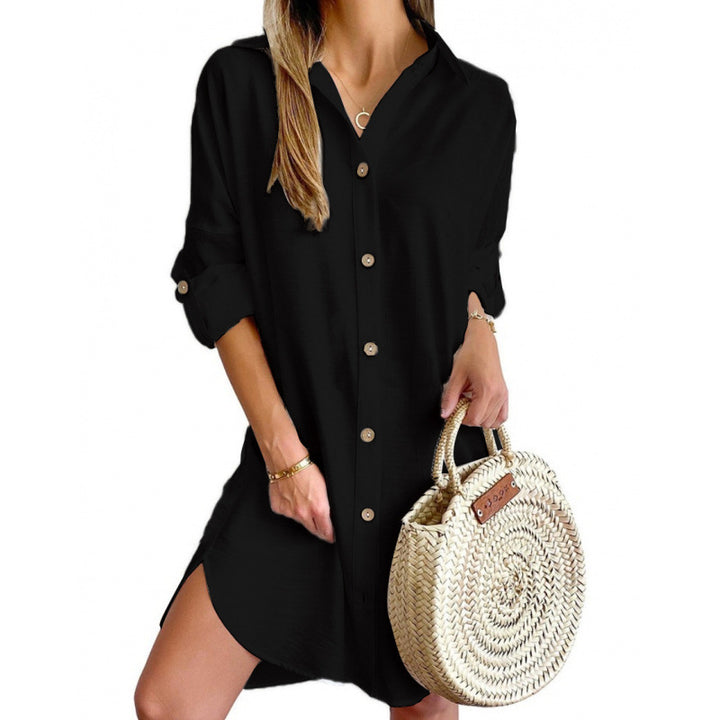 Damen lässiges und stylisches Hemdkleid Drune
