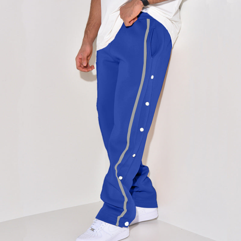 Herren Sportliche Jogginghose mit Druckknopf-Detail und seitlichen Taschen Drune