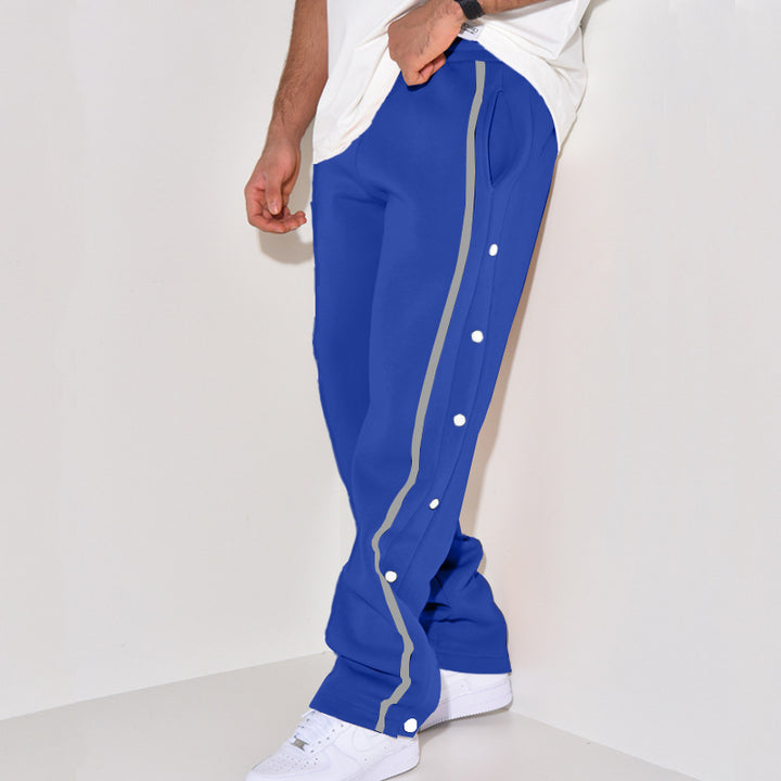 Herren Sportliche Jogginghose mit Druckknopf-Detail und seitlichen Taschen Drune