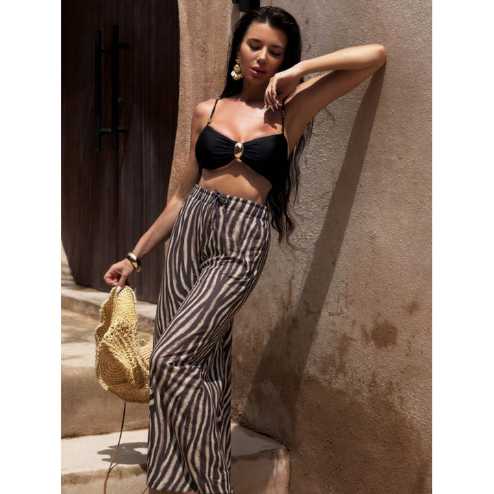 Damen Strandhose mit modischem Zebra-Muster Drune