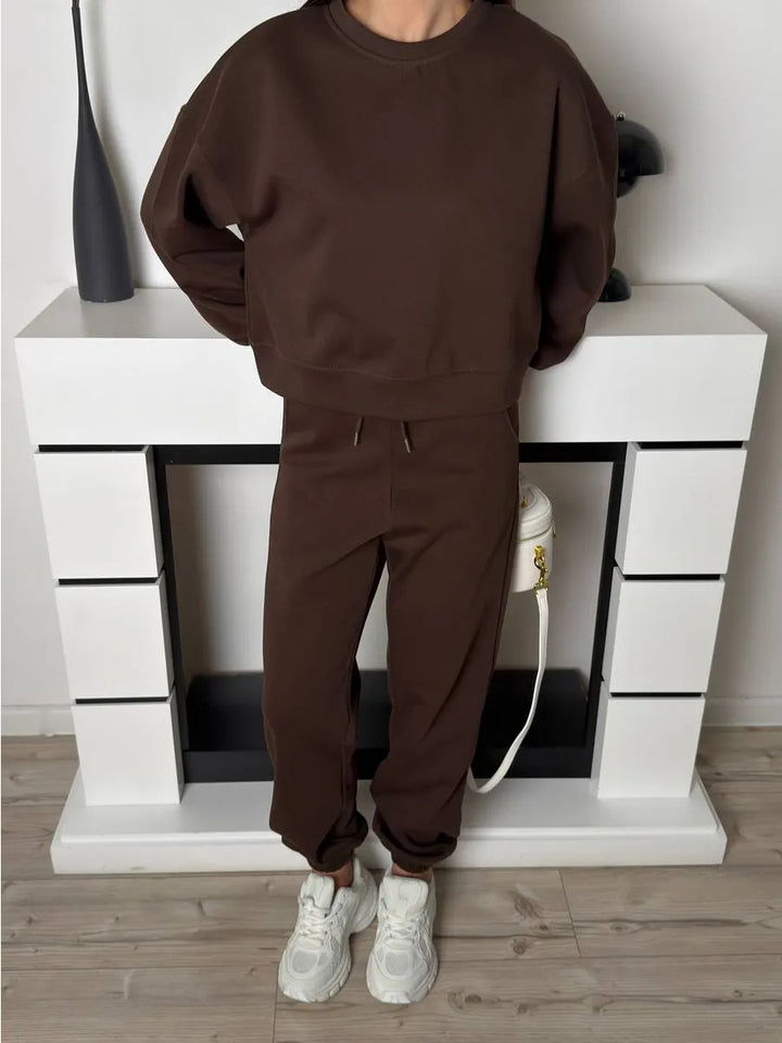 Damen Komfortables Sweatset mit lässiger Passform und hohen Bündchen Drune