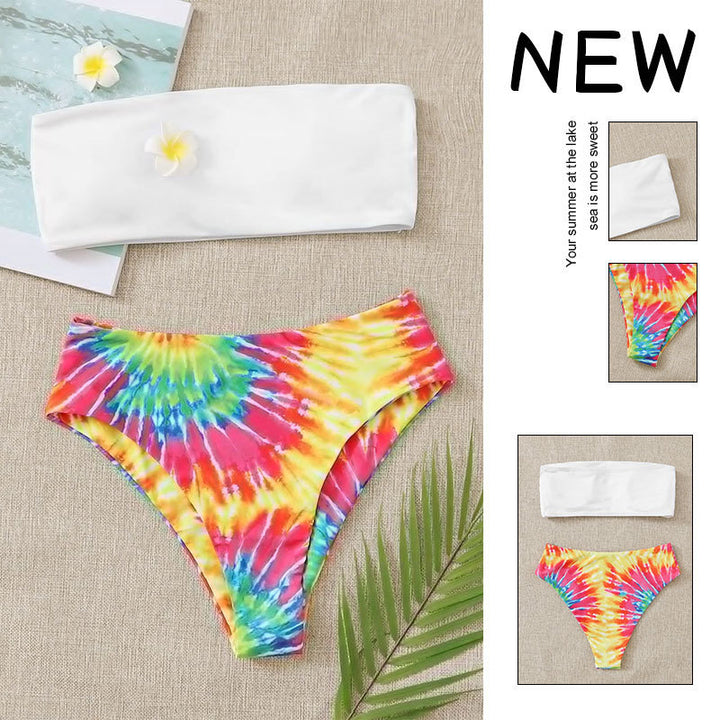 Damen Bikini-Set mit trendigem Bandeau-Oberteil und hohem Taillenschnitt Drune
