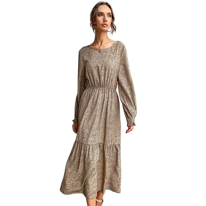 Damen Maxikleid mit elastischem Taillengürtel und eleganten Rüschendetails Drune