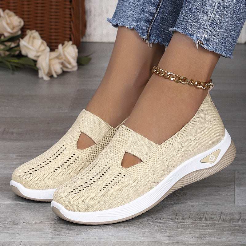 Damen nan leichte atmungsaktive Strickslipper mit Memoryschaum und rutschfester Laufsohle Drune