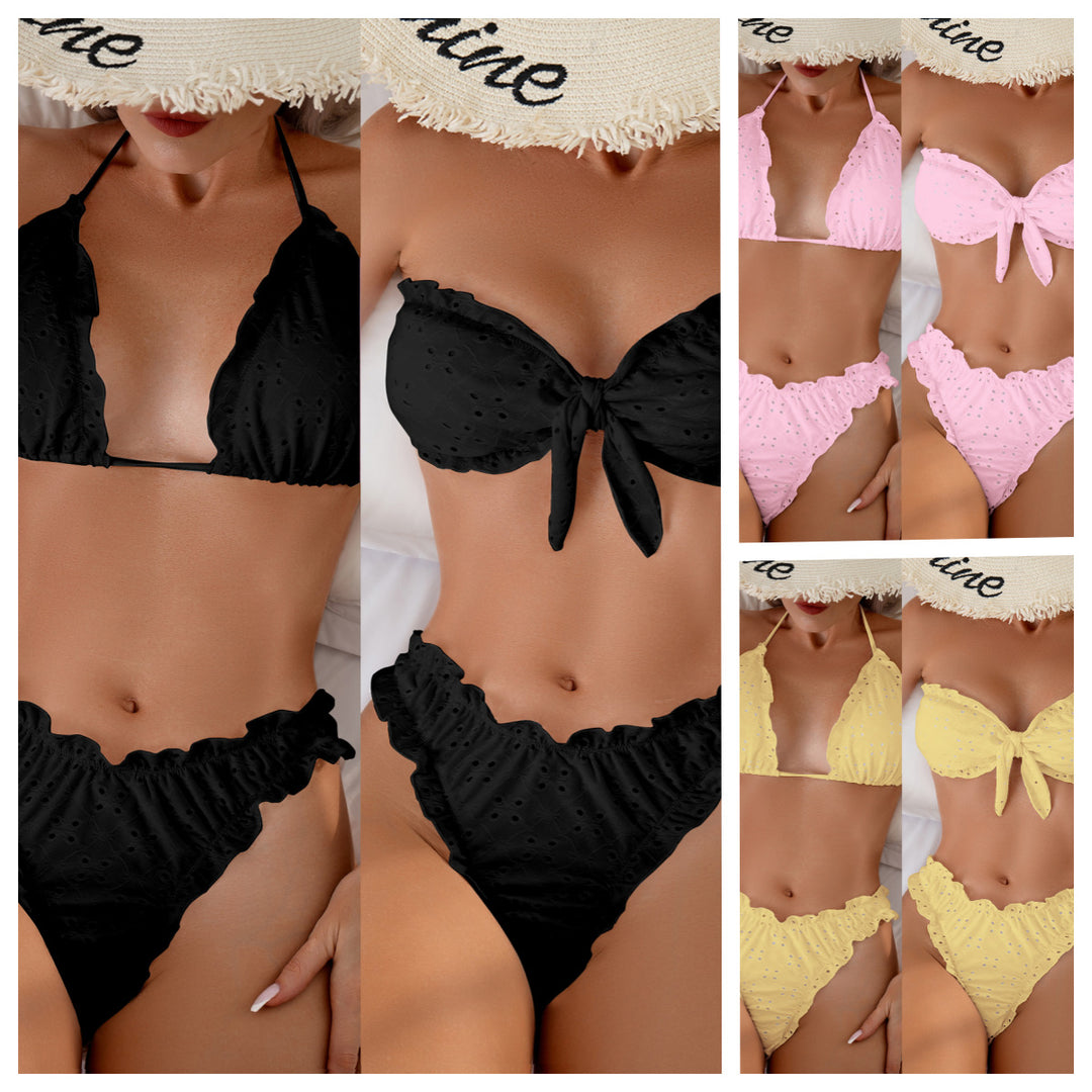 Damen Bandeau-Bikini mit verspieltem Rüschendesign Drune