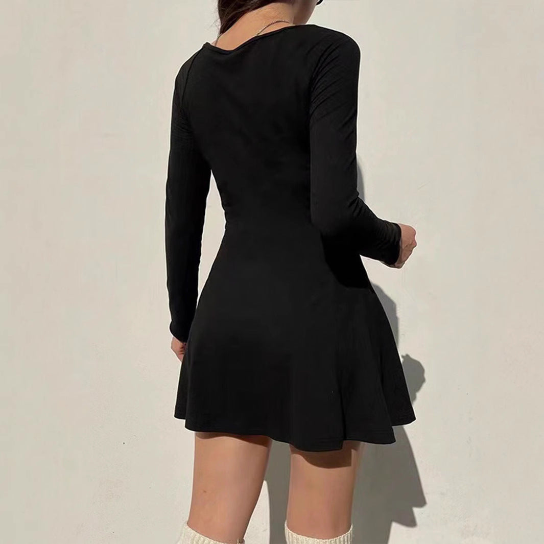 Damen Minikleid mit elegantem Quadrat-Ausschnitt und figurbetontem Schnitt Drune