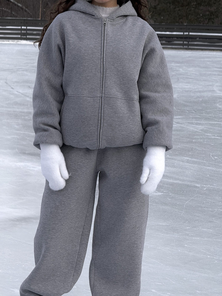 Damen kuscheliger Hoodie mit Reißverschluss und breitem Schnitt Drune