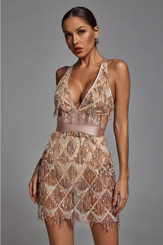 Damen Funktionskleid mit Pailletten Drune