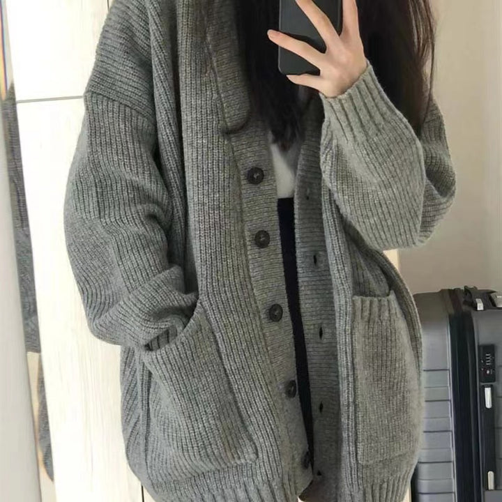 Damen Grobstrick-Cardigan mit Taschen und weichem Schnitt Drune