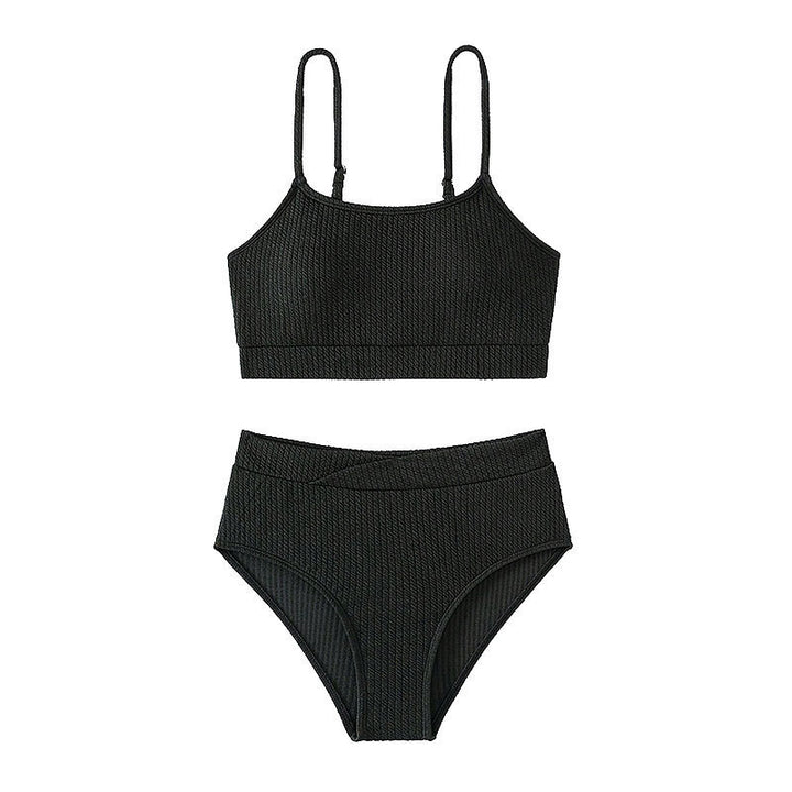 Damen Bikini-Set mit hoher Taille und strukturiertem Oberteil Drune