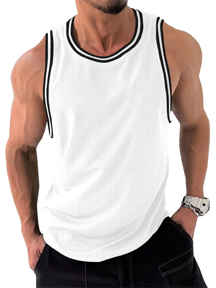 Herren Sportliches ärmelloses Tanktop mit atmungsaktivem Material und modernem Rippendesign Drune