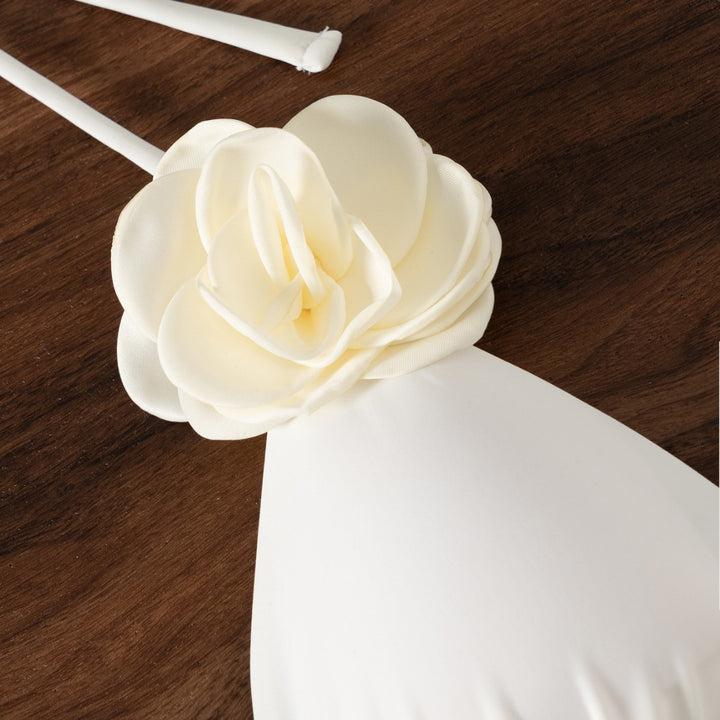 Damen Triangel-Bikini mit verspielten Blumenapplikationen Drune
