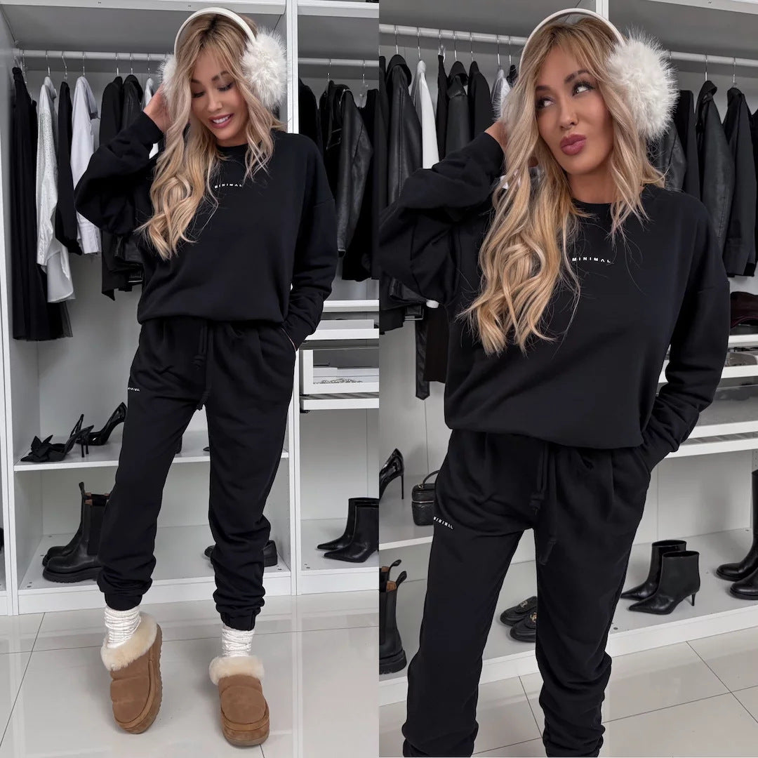 Damen lässiges Fleece-Lounge-Set mit praktischen Taschen Drune