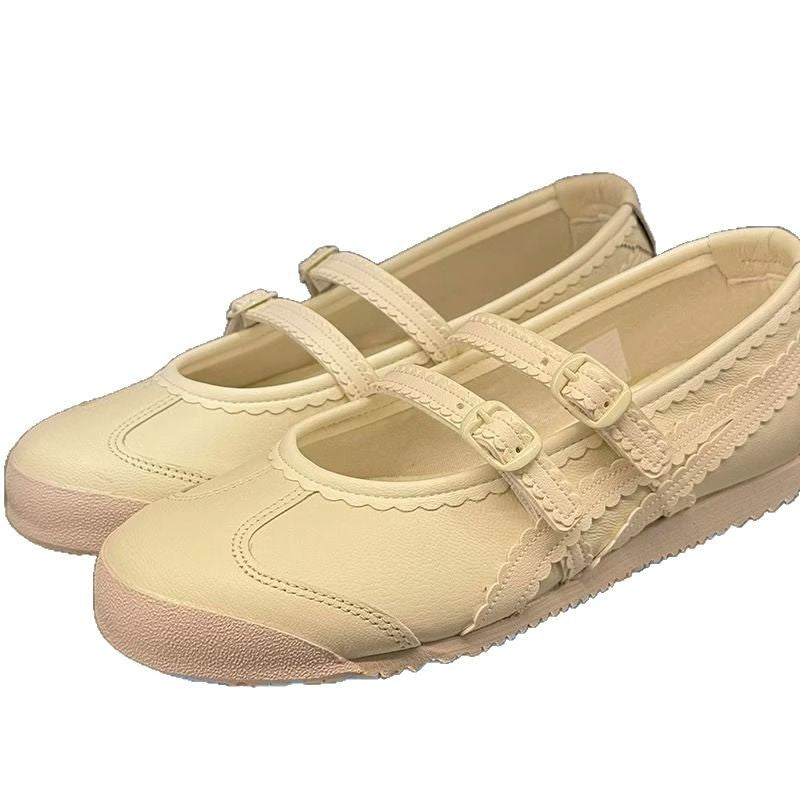 Damen Ballerinas mit verspieltem Riemendesign und hochwertiger Lederoberfläche Drune