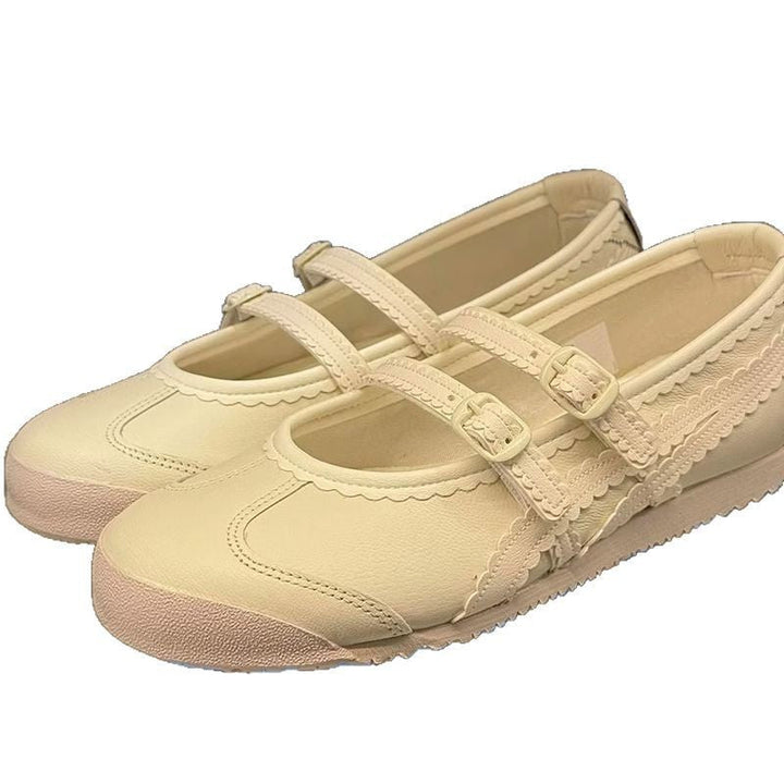 Damen Ballerinas mit verspieltem Riemendesign und hochwertiger Lederoberfläche Drune