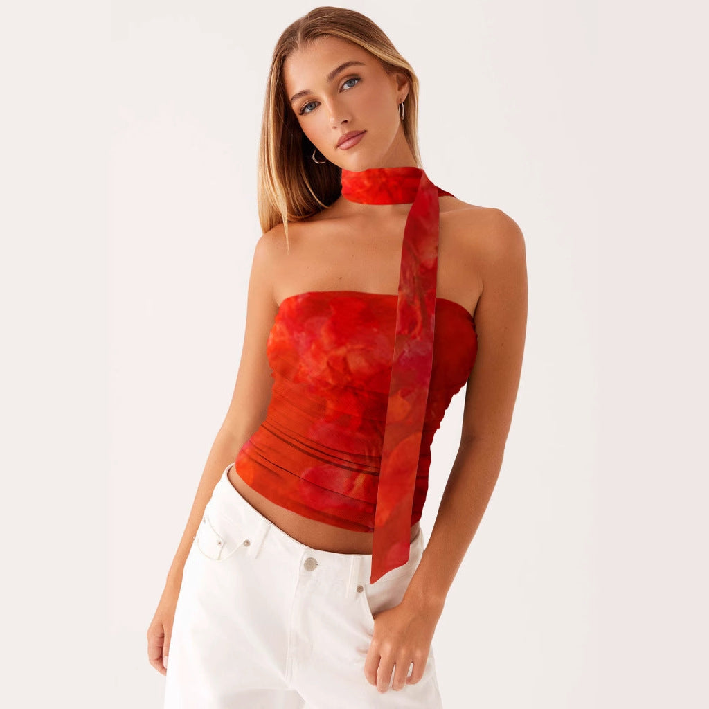 Damen Bandeau-Top mit raffinierten Bindebändern Drune