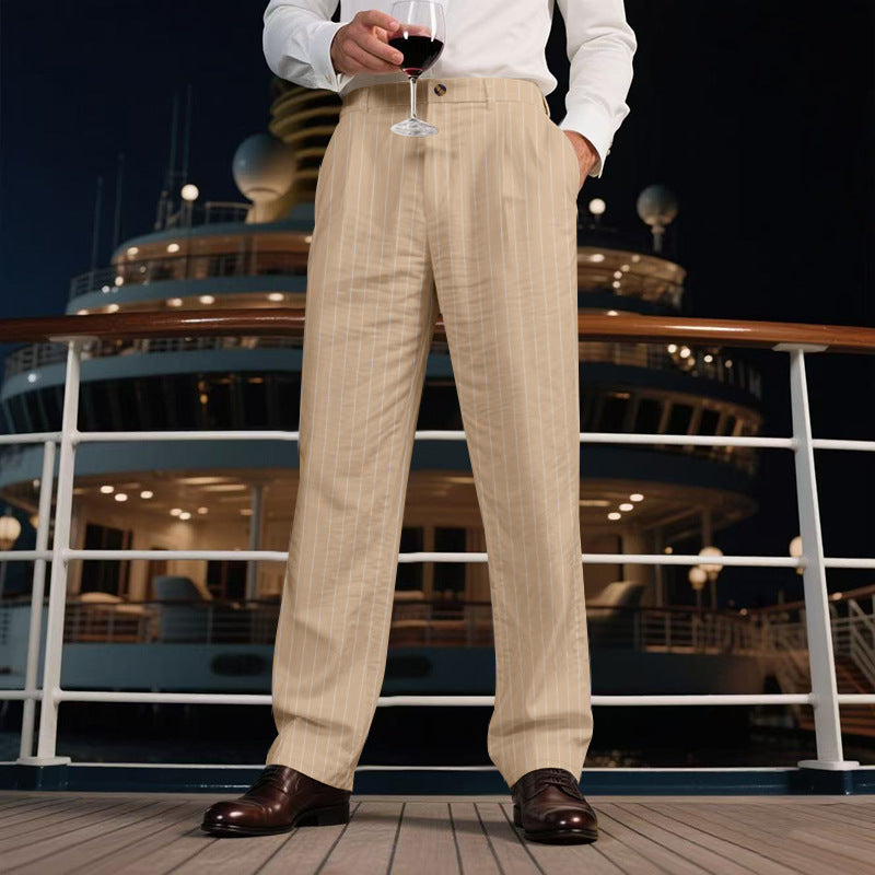 Herren elegante Streifen-Hose Drune
