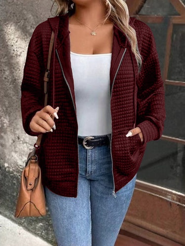 Damen Kapuzenjacke aus strukturiertem Material Drune
