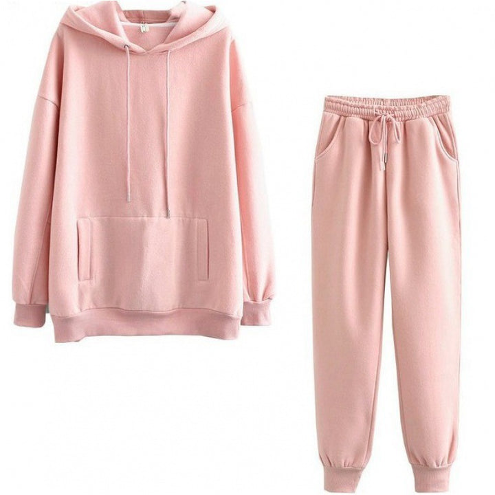 Damen Freizeit-Loungewear-Set mit gemütlichem Kapuzenpullover und bequemen Jogginghosen Drune