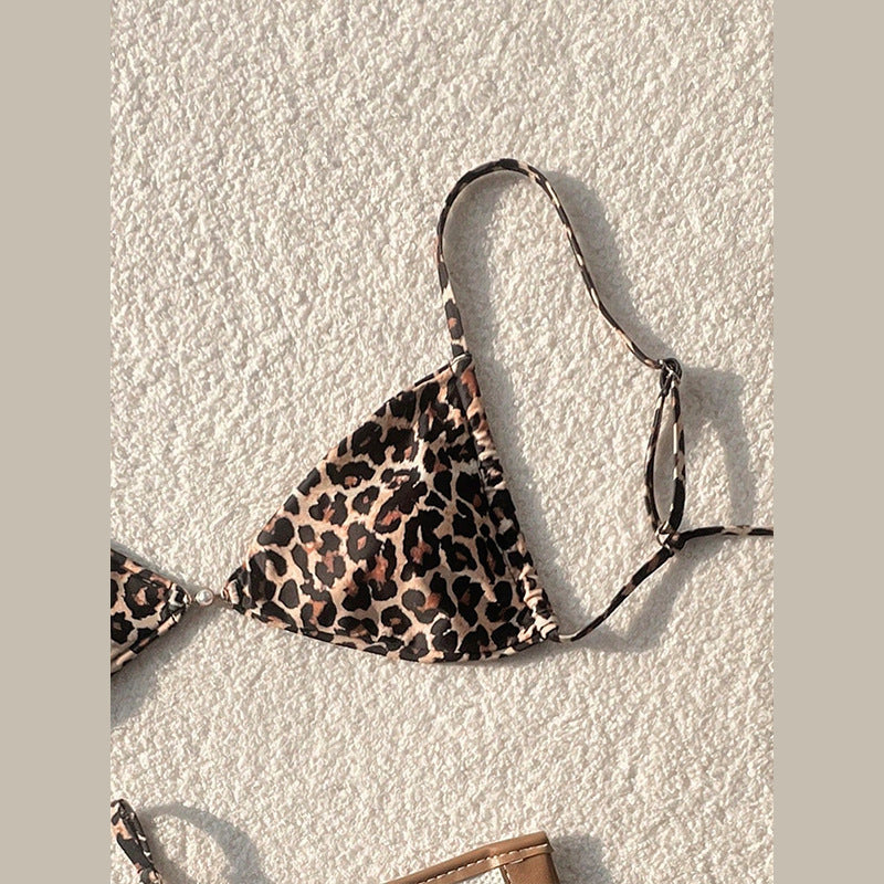 Damen Triangel-Bikini mit elegantem Leo-Muster Drune