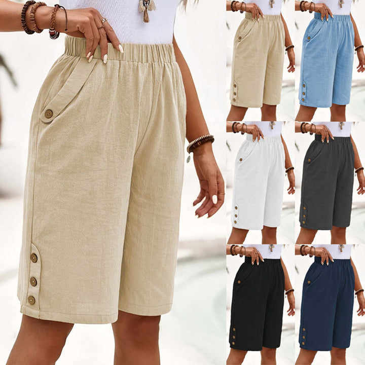 Damen Sommerliche Leinen Shorts Drune