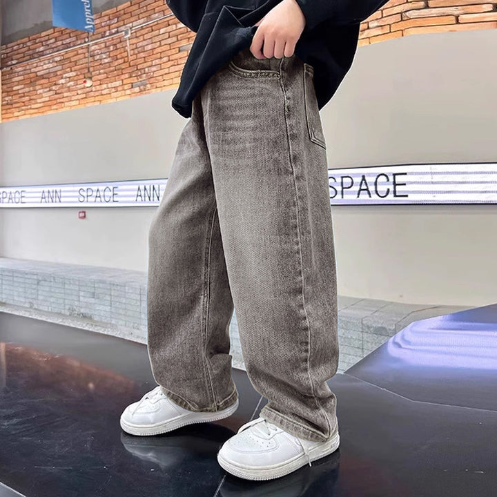 Damen weite Denim-Jeans mit modernem Schnitt und tiefen Taschen Drune