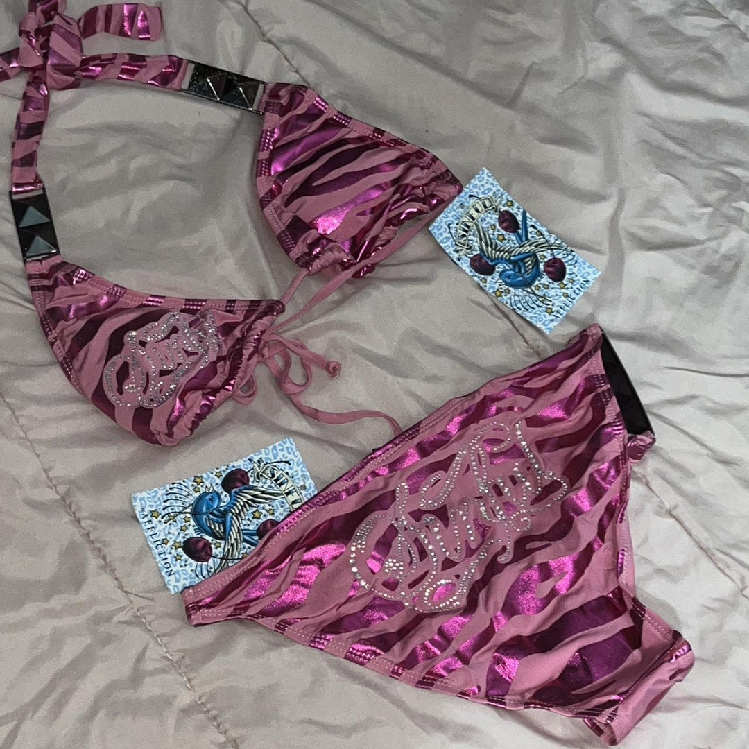Damen Triangel-Bikini mit kreativem Muster Drune