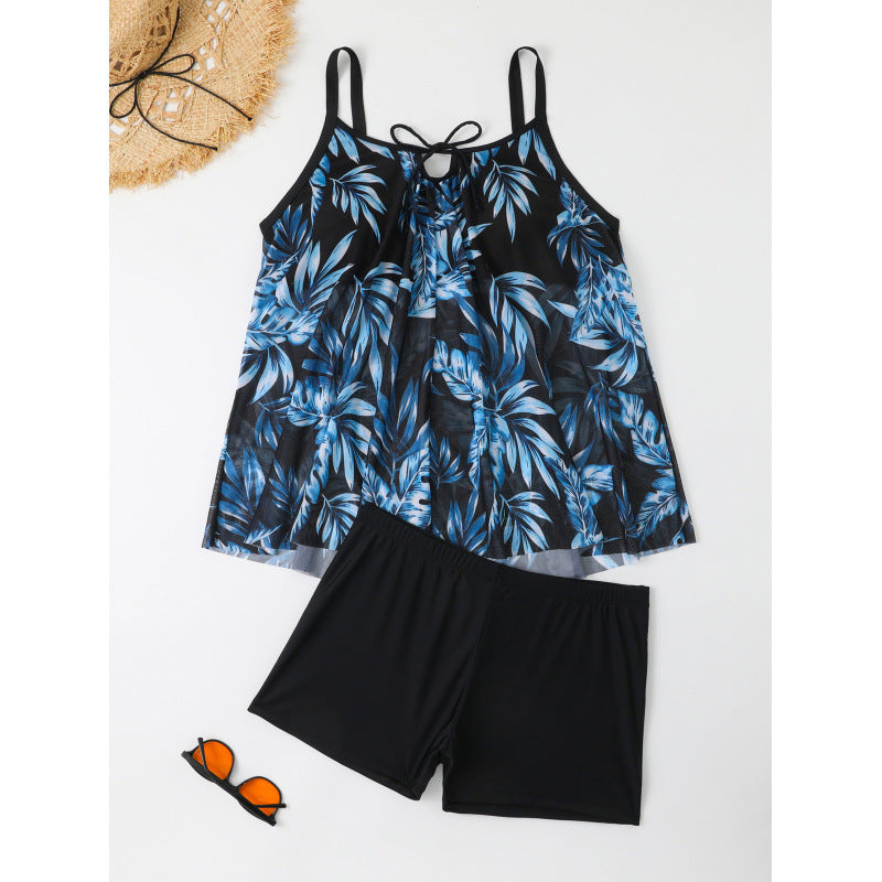 Damen Tankini-Set mit floralem Oberteil und figurbetonendem Unterteil Drune