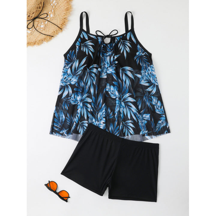 Damen Tankini-Set mit floralem Oberteil und figurbetonendem Unterteil Drune