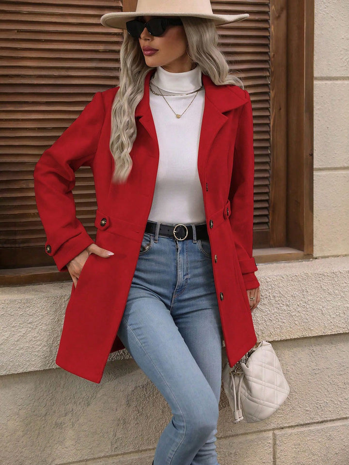 Damen Modische Übergangsjacke mit eleganten Knopfdetails und tailliertem Schnitt Drune