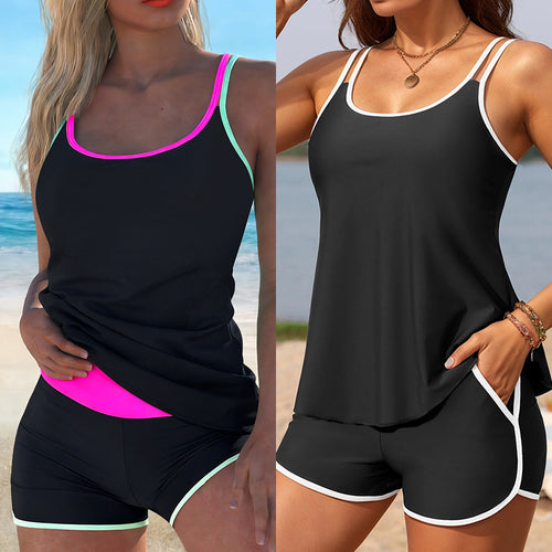 DamenSportliches Tankini-Set mit praktischen Shorts und verstellbaren Trägern Drune