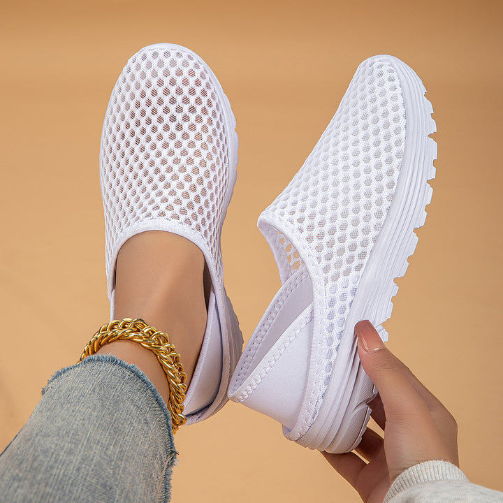 Damen nan luftige Schlupfsneaker mit Honigwaben-Strickoberteil und gedämpfter Komfortsohle Drune