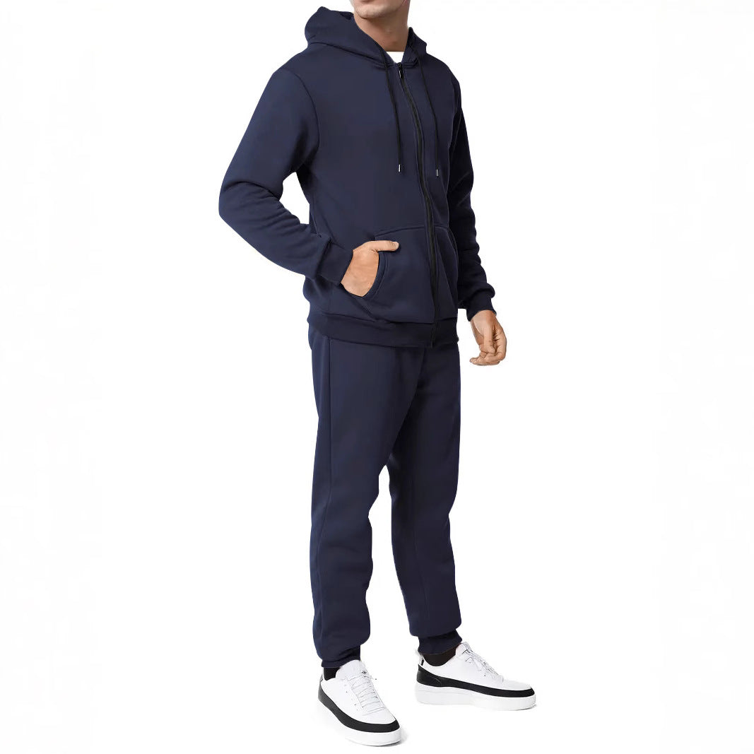 Herren Sportliches Komplett-Set mit Kapuzenjacke und Jogginghose Drune