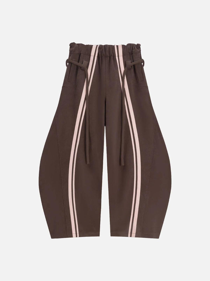 Damen lässige Sporthose mit elastischem Bund und stylischen Streifen Drune