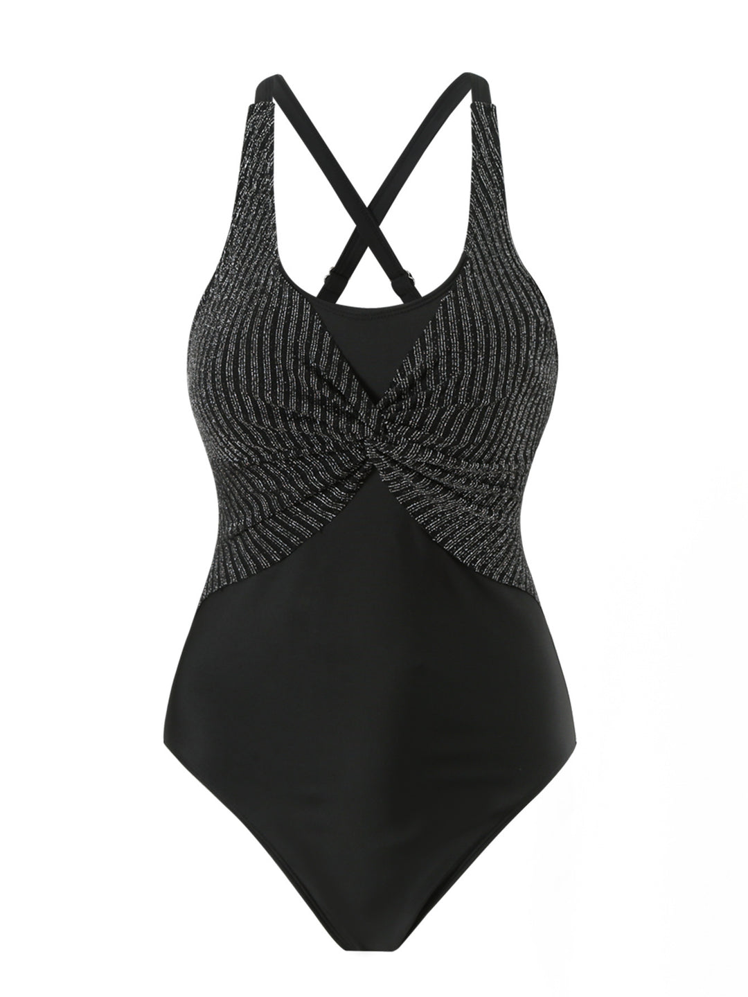 Damen Sportlicher Einteiler Badeanzug mit stilvollem Wickel-Design Drune