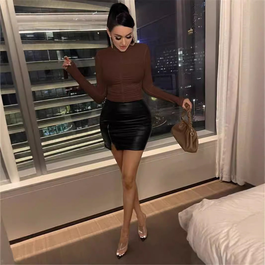 Damen figurbetontes Longsleeve Shirt Drune