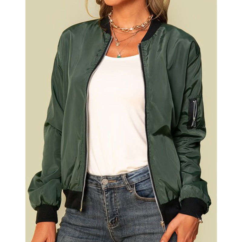 Damen lässige Bomberjacke mit praktischen Taschen und lässigem Schnitt Drune