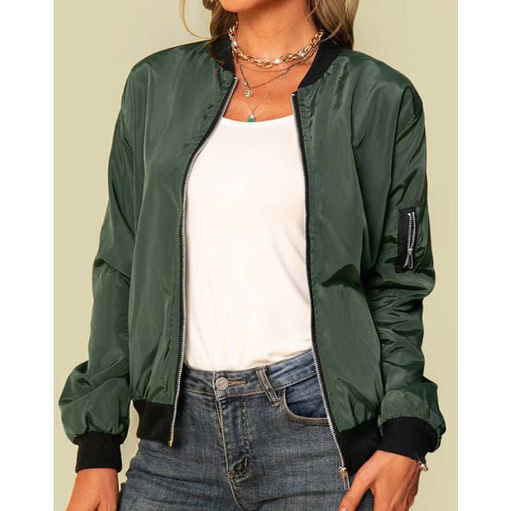Damen lässige Bomberjacke mit praktischen Taschen und lässigem Schnitt Drune