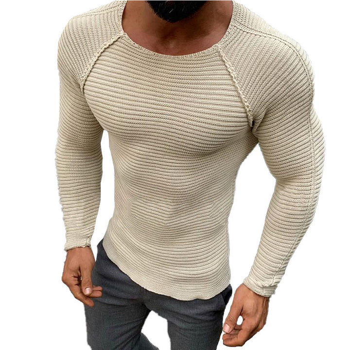 Herren Langarm Strickshirt mit eleganter Struktur Drune