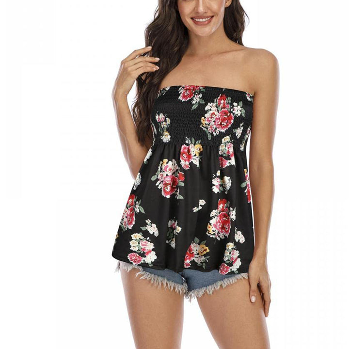 Damen Bustier-Oberteil mit floralem Design Drune
