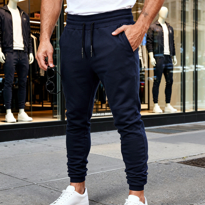 Herren nan tapered Jogginghose mit Kniepasse, elastischem Tunnelzugbund und Reißverschlusstaschen Drune
