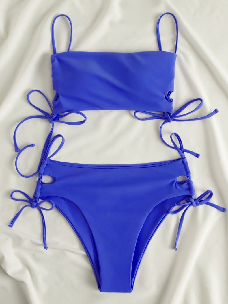 Damen Zweiteiler Bikini Set mit modischen Schnürdetails Drune
