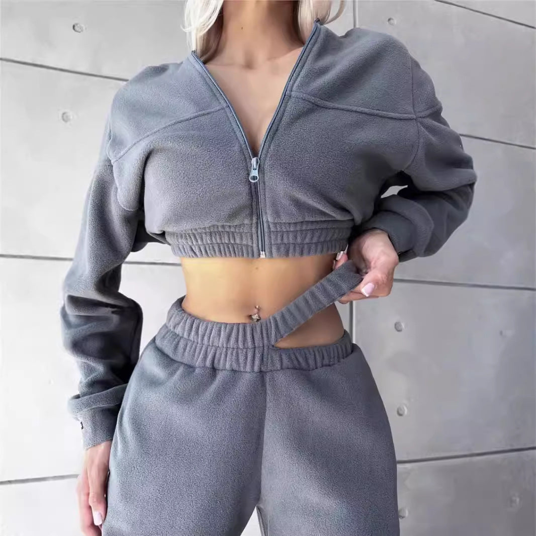 Damen kuscheliges Fleece-Loungewear-Set Drune