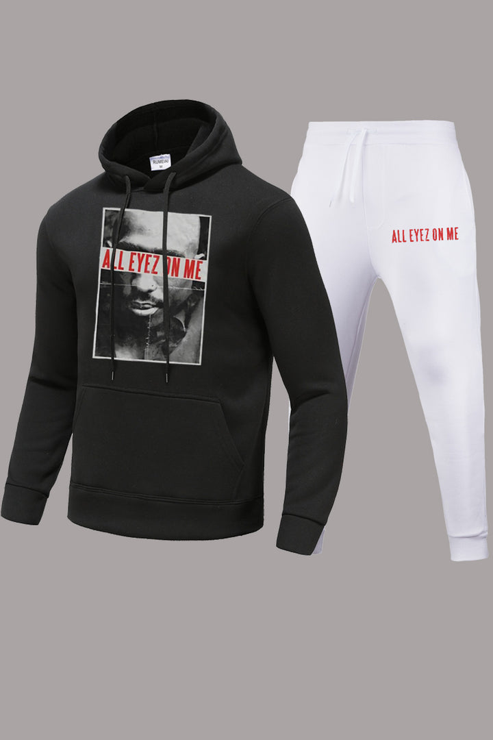 Damen Hoodie und Jogginghose Set mit auffälligem Grafikdruck und modernem Schnitt Drune