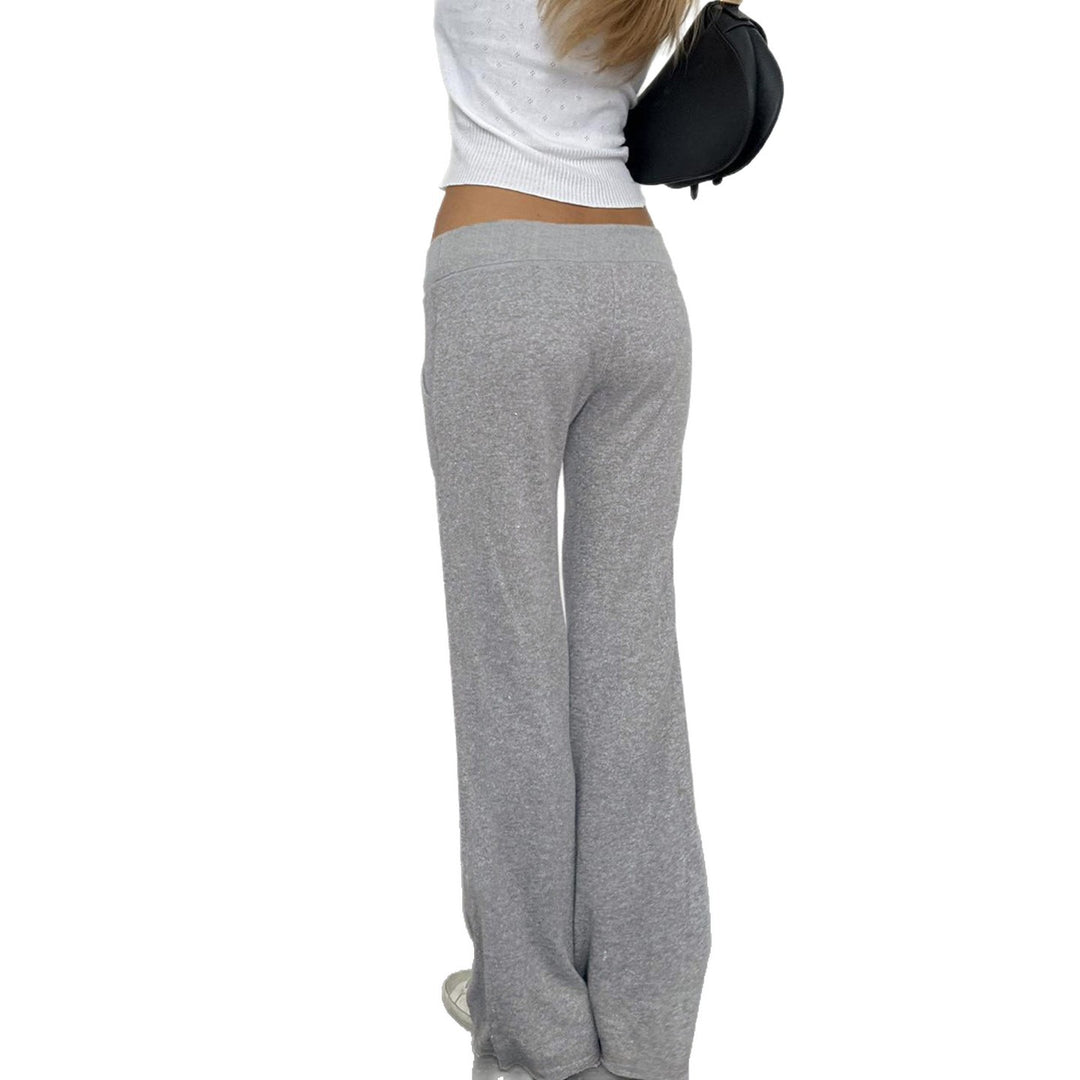 Damen Freizeit-Hosen mit hohem Bund und modischem Schriftzug Drune