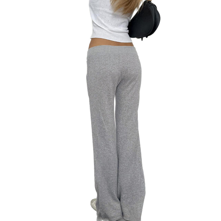 Damen Freizeit-Hosen mit hohem Bund und modischem Schriftzug Drune