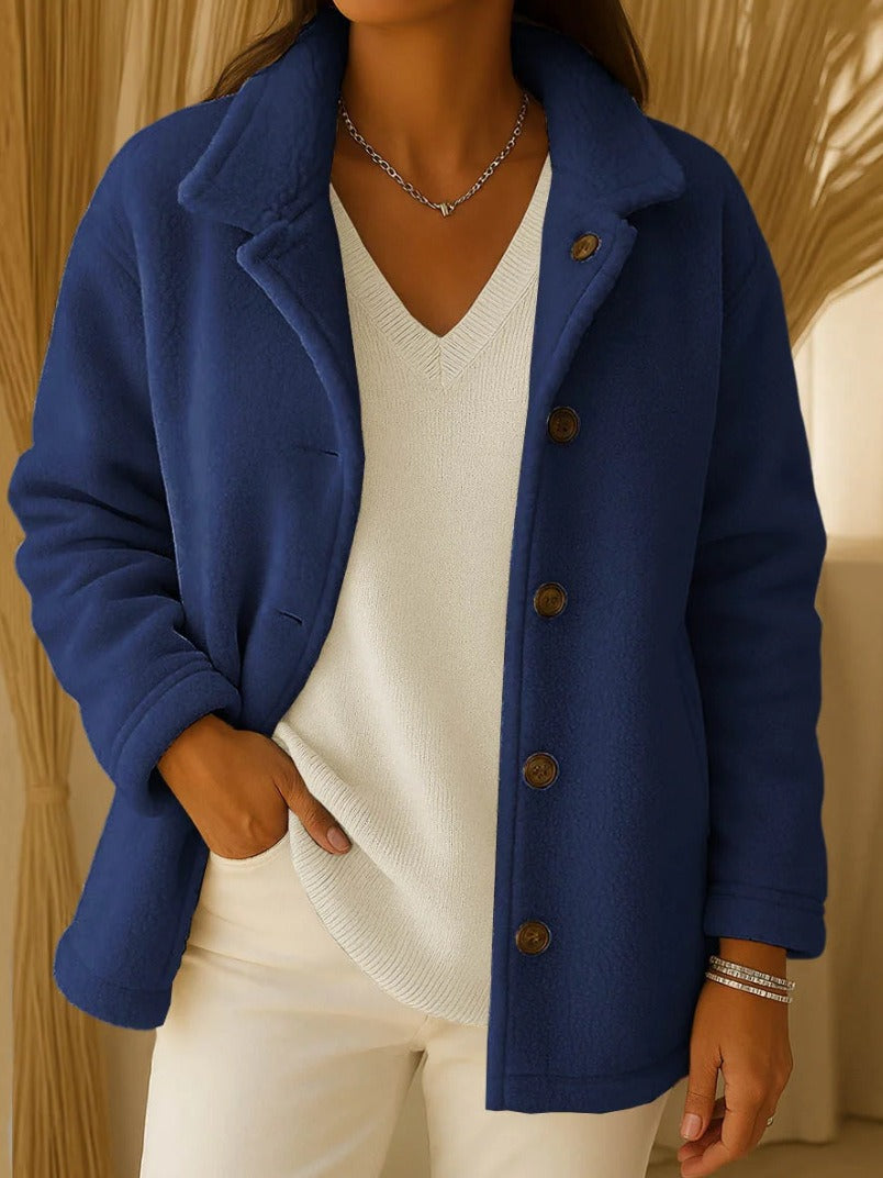 Damen Fleece-Jacke mit Knopfdetails Drune