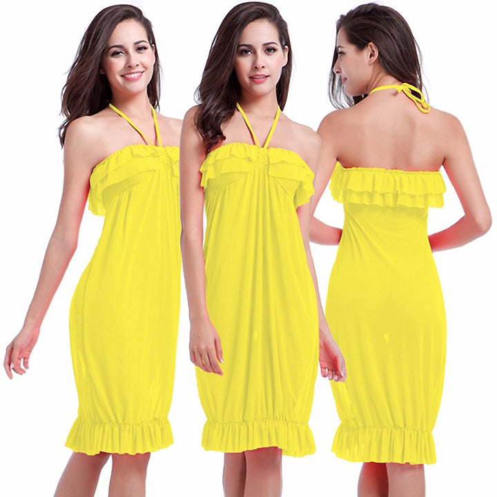 Damen Strandkleid mit Rüschendetails Drune
