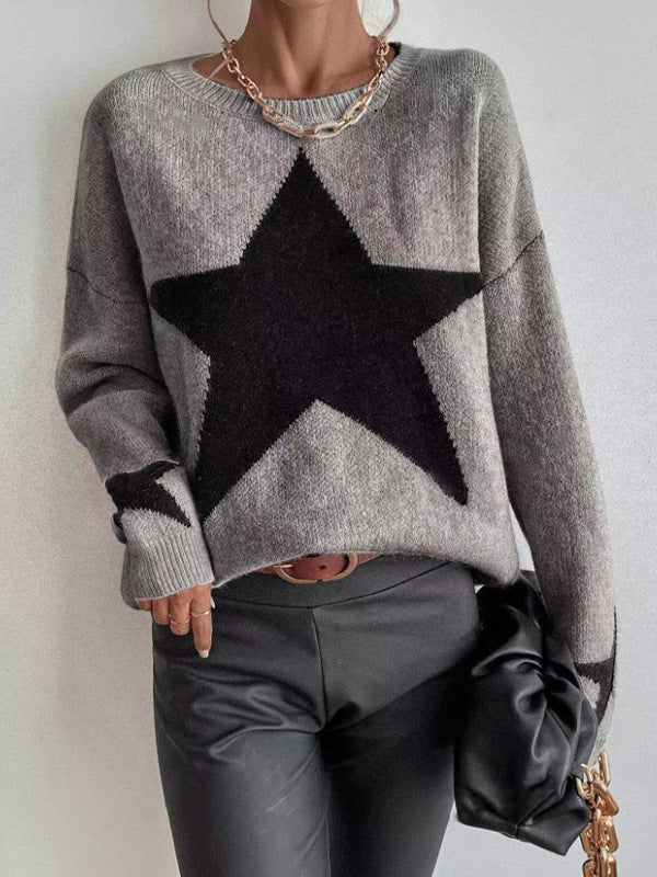 Damen Pullover mit Sternenmotiv Drune